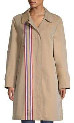 burberry eastborne button-front striped car coat|Long Cotton Blend Car Coat in Black .